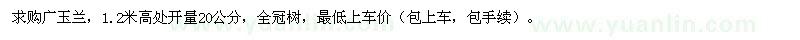 求購20公分廣玉蘭