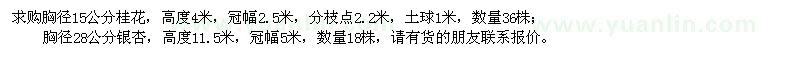 求購銀杏、桂花