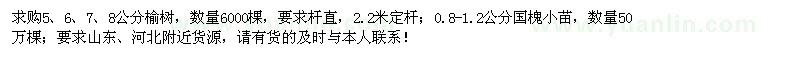 求購榆樹、國槐小苗