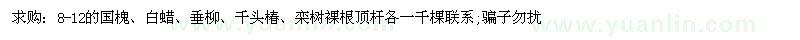求購8-12的國槐、白蠟、垂柳、千頭椿