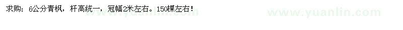 求購6公分青楓 