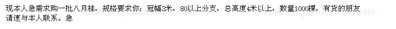 求購八月桂1000棵