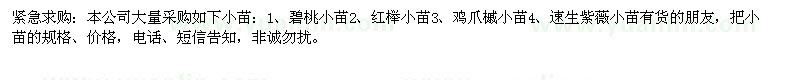 求購緊急：碧桃、紅櫸、雞爪槭、速生紫薇小苗