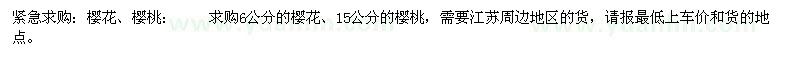 求購(gòu)緊急：櫻花、櫻桃