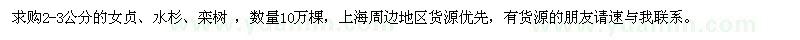 求購(gòu)2-3公分的女貞,水杉,欒樹(shù)
