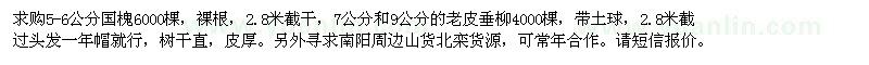 求購國槐,垂柳