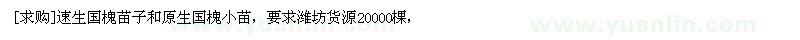 求購速生國槐苗子和原生國槐小苗