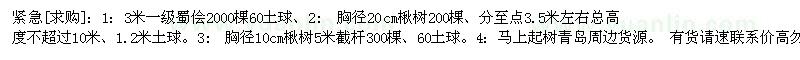 求購蜀檜 楸樹