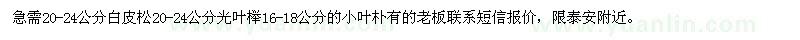求購20-24公分白皮松20-24公分光葉櫸 小葉樸 