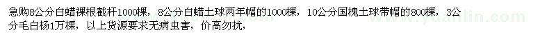 求購白蠟，國槐，毛白楊 