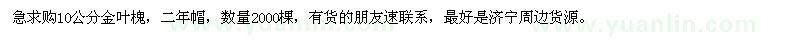 求購(gòu)10公分金葉槐2000棵