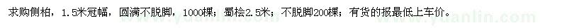 求購側(cè)柏、蜀檜