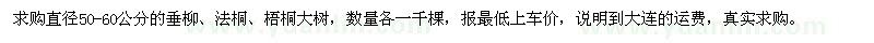 求購垂柳,法桐,梧桐
