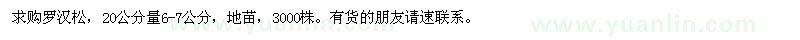 求購6-7公分羅漢松