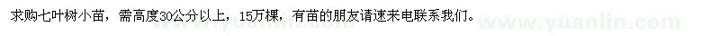 求購(gòu)七葉樹小苗