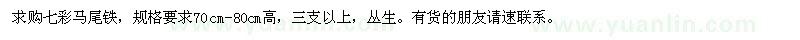 求購(gòu)七彩馬尾鐵