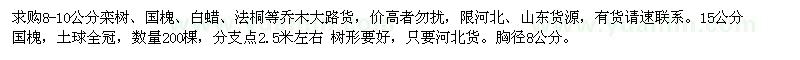 求購欒樹,國槐,白蠟,法桐,垂柳等