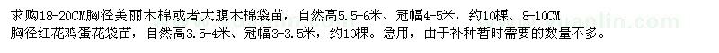 求購美麗木棉,紅花雞蛋花