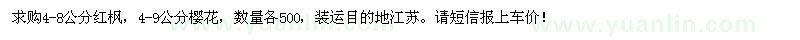 求購紅楓、櫻花