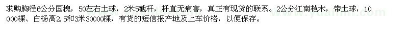 求購(gòu)國(guó)槐,江南榿木白楊