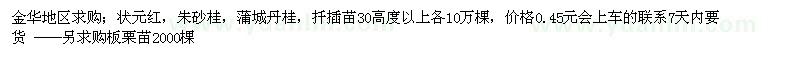 求購(gòu)金華地區(qū)狀元紅，朱砂桂，蒲城丹桂