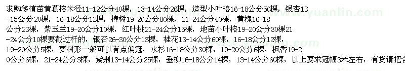 求購移植苗黃葛榕