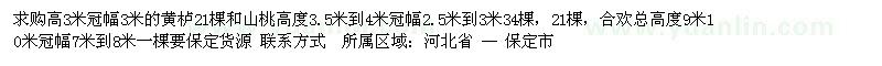 求購(gòu)高3米冠幅3米的黃櫨
