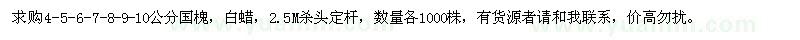 求購4-5-6-7-8-9-10公分國槐，白蠟