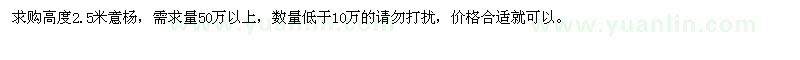 求購高度2.5米意楊
