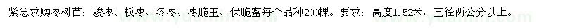 求購棗樹苗