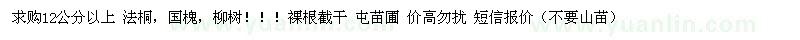 求購(gòu)12公分以上 法桐，國(guó)槐，柳樹(shù)