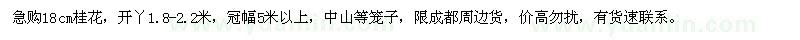 求購急18cm桂花