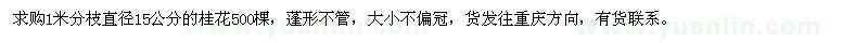 求購直徑15公分的桂花