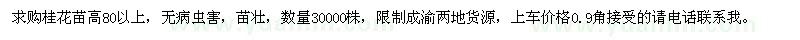 求購(gòu)桂花苗高80以上 