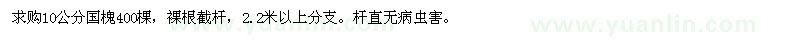 求購胸徑10公分國槐400棵