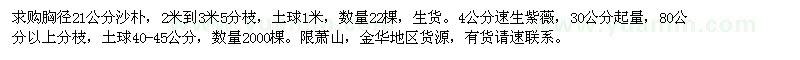 求購沙樸、紫薇