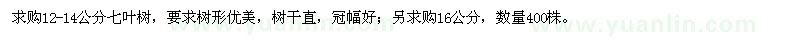 求購(gòu)12-14公分,16公分七葉樹(shù)
