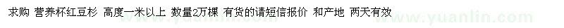求購營養(yǎng)杯紅豆杉 高度一米以上 數(shù)量2萬棵 
