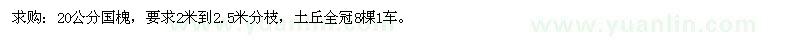 求購20公分國槐
