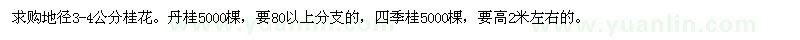 求購地徑3-4公分桂花