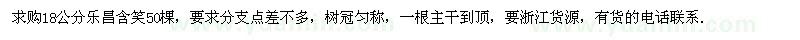 求購18公分樂昌含笑