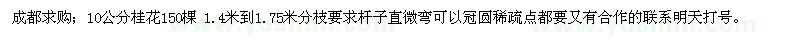 求購10公分桂花150棵 