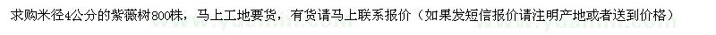 求購米徑4公分的紫薇