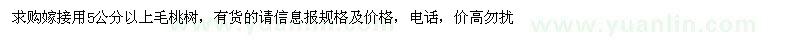求購嫁接用5公分以上毛桃樹