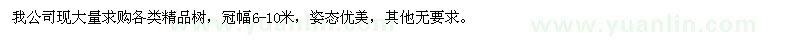 求購冠幅6-10米各類精品樹