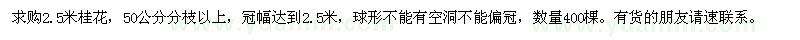 求購2.5米桂花