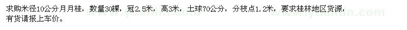 求購米徑10公分月月桂30棵