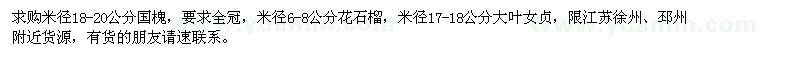 求購(gòu)國(guó)槐、花石榴、大葉女貞
