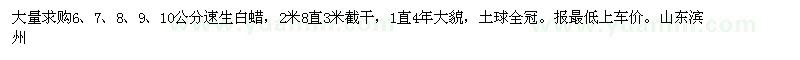 求購6、7、8、9、10公分速生白蠟