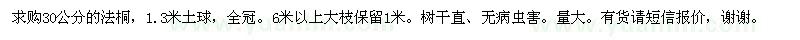 求購30公分的法桐